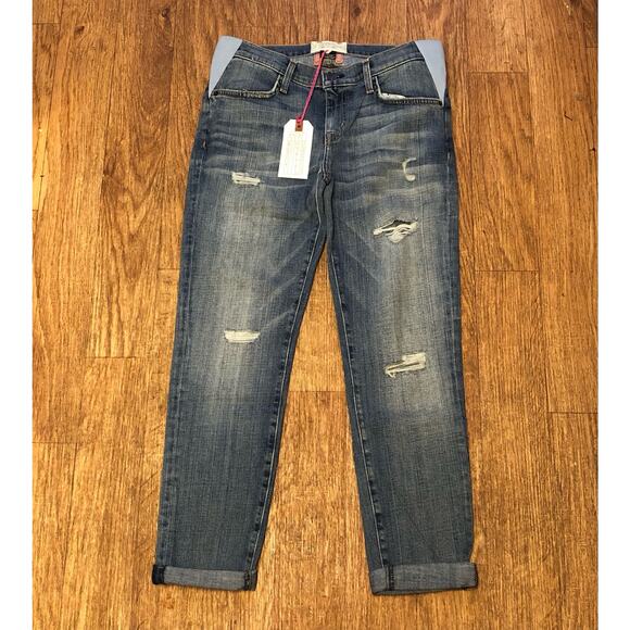Current / Elliott Hatch Maternity Boyfriend Destroy Distressed Jeans Size 25 - Picture 6 of 15